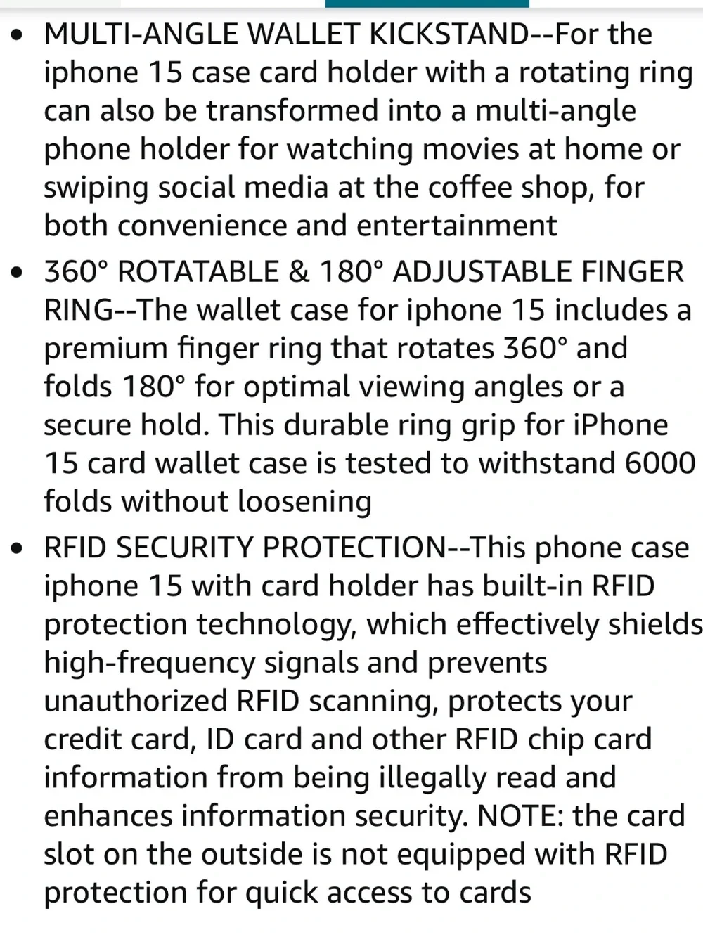 3/$20 - Vitomas Brown Leather Wallet Ring iPhone 15 Case